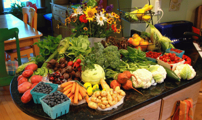 What we bought at the farmer's market on my birthday.  Now that's that way to celebrate!