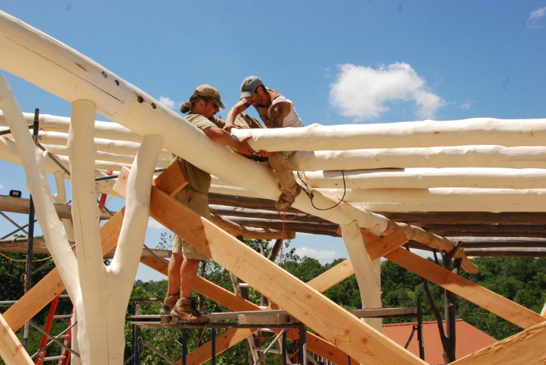 UNDERHILL HOUSE WHOLE TREE TIMBER RAFTERS HIT THE SKY – Digging in the ...