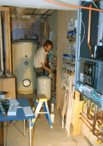 Our control center where solar heated water is stored and circulated.