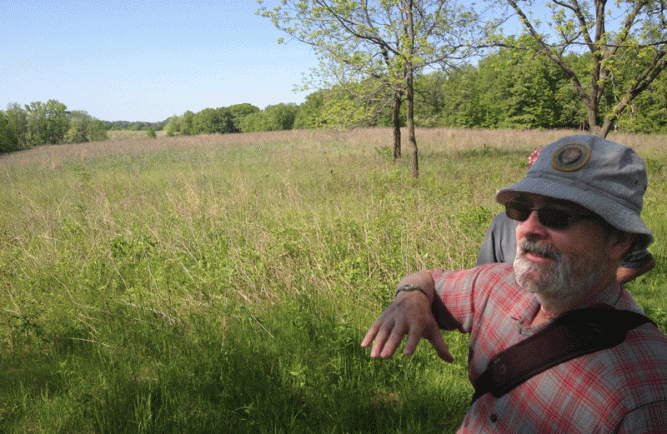 This prairie has been cleared and kept burned by volunteers.